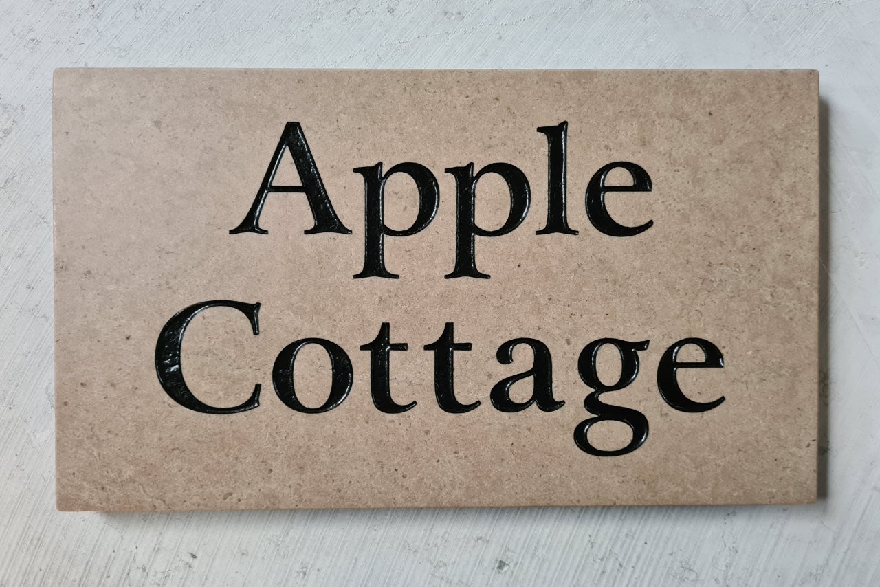 Local Limestone with Black letters