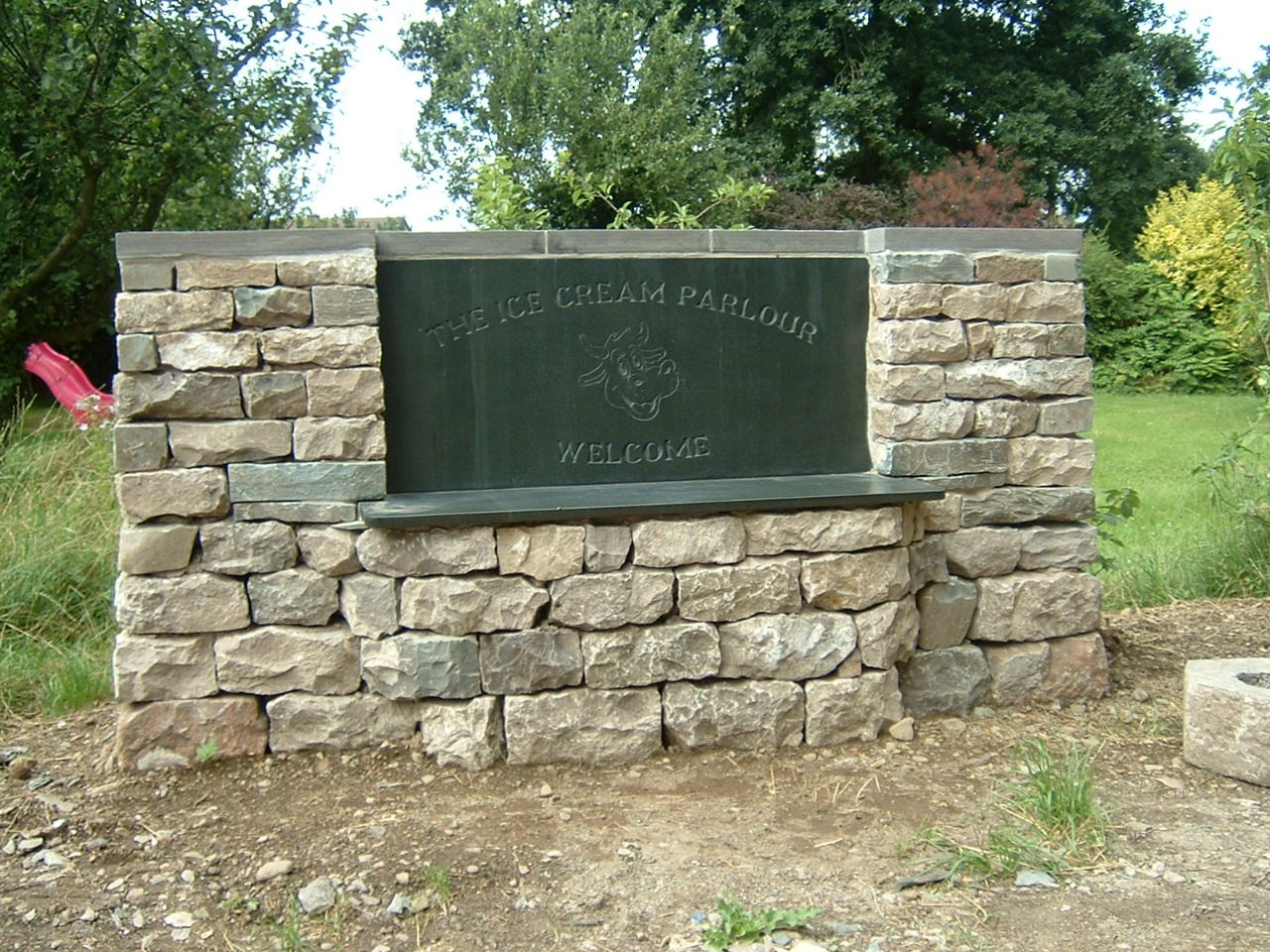 Large Slate Seat Name Plate designed to be part of the wall.