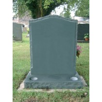 PJ35 - Evergreen rustic headstone with raised panel.  Slate Green, Bespoke, Headstones, Lawn Memorials