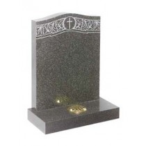 RL158G - A larger headstone to show this intricate design on Dark grey granite. Lawn Memorial, Headstone