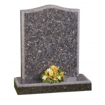 TM902 - Shown here with an ogee top with an ornate rope design on a blue pearl memorial available in all colours of granite. Lawn Memorial, Headstone