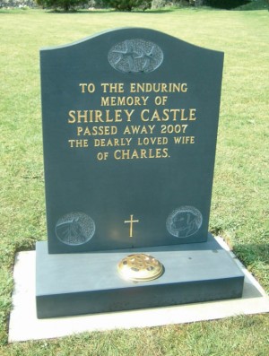 LM712 - Dark Blue Slate.  Bespoke Headstones, Lawn Memorials