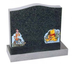 RL552 - Dark Grey Granite Lawn Memorial, Headstone.